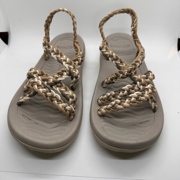 Mecnya Shoes - Mecnya Braided Strap Sandal Comfort Casual Tan, Beige, Cream Color Woven‎ Shoes